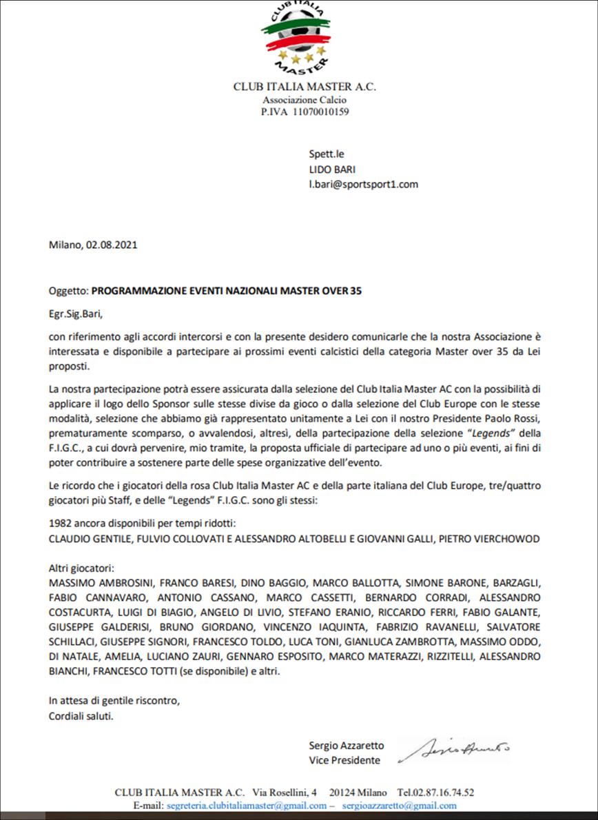 Club Italia Master stars