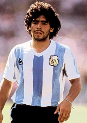Diego Maradona in the Argentina national team shirt